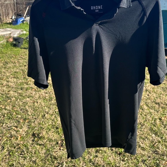 Rhone Delta Pique Polo Short Sleeved Black Size Medium - Picture 7 of 9